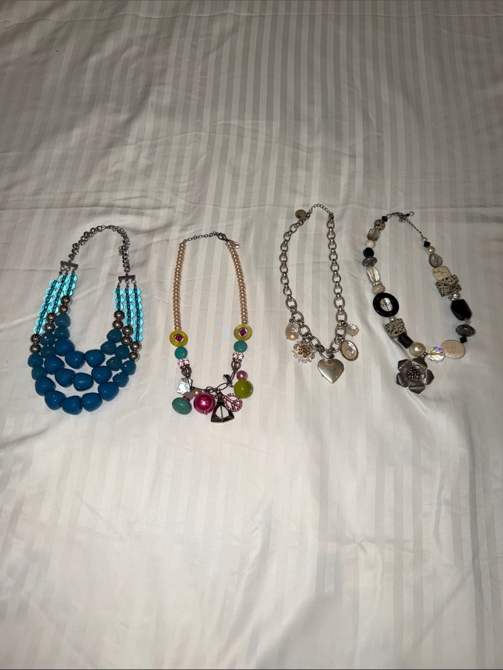 Assorted Women's Beaded Necklaces - Blue, Multicolor, Silver, Black - Picture 1 of 10